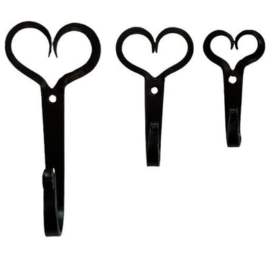 Wrought IronHAND FORGED HEART HOOK - Solid Wrought Iron in 3 SizesaccessoriesaccessorySaving Shepherd