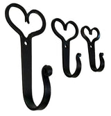 Wrought IronHAND FORGED HEART HOOK - Solid Wrought Iron in 3 SizesaccessoriesaccessorySaving Shepherd