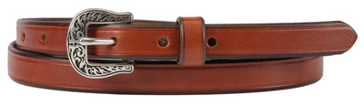 Leather BeltLADIES' BRIDLE LEATHER BELT - ¾" Wide with Embossed Silver BucklebeltbeltsSaving Shepherd