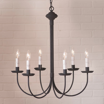 Chandeliers & Ceiling Fixtures6 Arm GRANDVIEW CHANDELIER - Textured Black with Gray Sleeves CandelabracandelabrachandelierSaving Shepherd