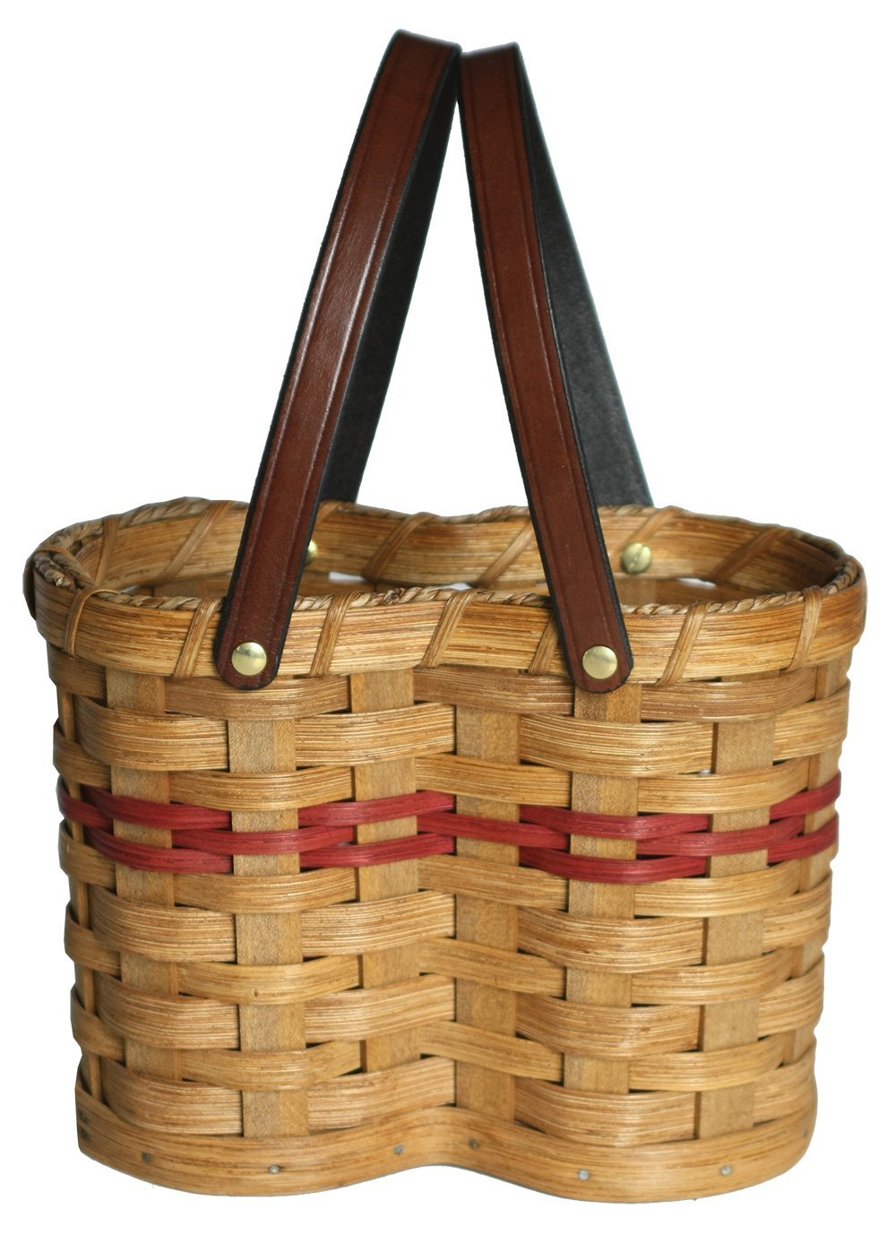 2-Tier Basket Storage, Large Amish Wicker Decorative OrganizerWine & Green