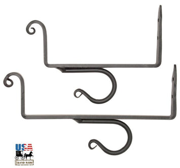 6½ TWISTED WROUGHT IRON S HOOKS - Amish Hand Forged with Scrolls