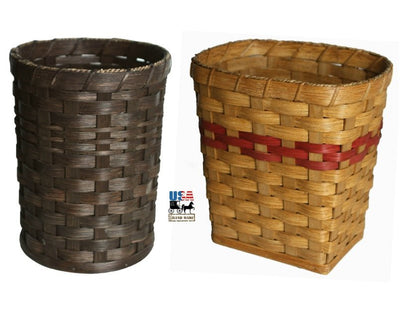 Trash CanVANITY WASTEBASKET - Hand Woven Trash Basket - 2 Styles & 13 FinishesAmishbasketSaving Shepherd