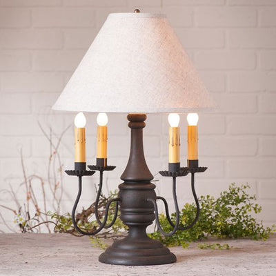 Country LightingJAMESTOWN COLONIAL TABLE LAMP with Ivory Linen Shade - Heavy Distressed Crackle FinisheslamplightSaving Shepherd