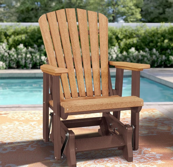 Handmade Outdoor Furniture | 2-Tone Adirondack Glider Chair – Saving ...