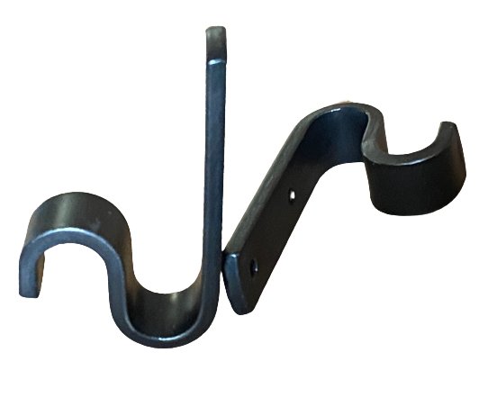 CURTAIN ROD HOOK (PAIR) - Hand Forged Solid Wrought Iron