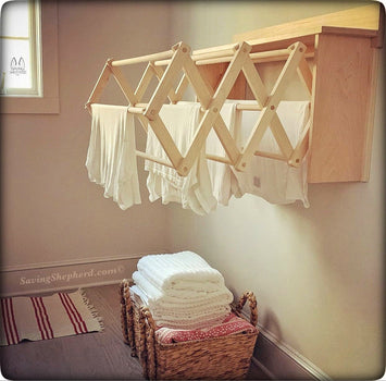 Amish Wall-Mounted Wooden Drying Rack