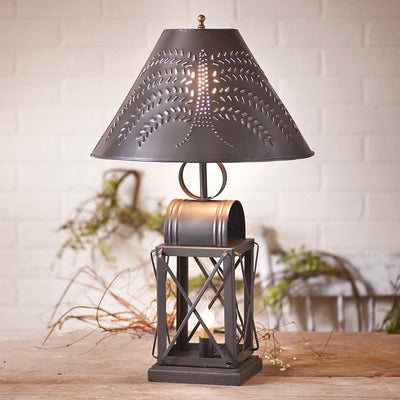 Table LampKEEPING ROOM LAMP - Punched Willow Tin Shade with 3-Way SwitchlampLightingSaving Shepherd