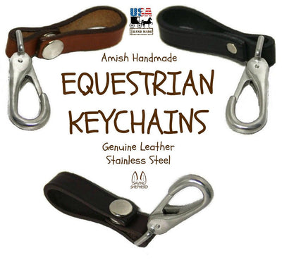 Key ChainEQUESTRIAN LEATHER KEYCHAIN - Heavy Duty Stainless Steel Halter Clip Key RingbreastclipSaving Shepherd