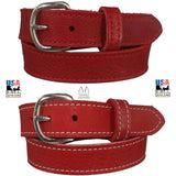 Ladies BeltLADIES RED BULLHIDE LEATHER STITCHED BELT - Choice of Stitching - Handmade in USAbeltbeltsSaving Shepherd