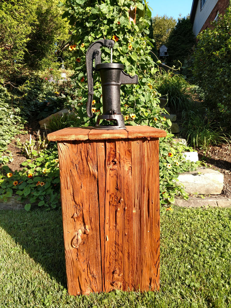 Well cover RUSTIC COUNTRY WELL COVER with CAST IRON PUMP - Handmade ...