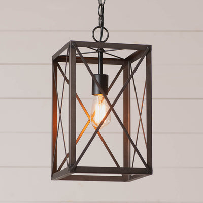 Country LightingMETAL SQUARE CROSSBAR LIGHT - Handcrafted Hanging Pendantceiling lightceiling light fixtureSaving Shepherd