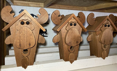 BirdhouseRUSTIC MOOSE BIRDHOUSE - Amish Handmade Mushroom Wood Housebirdbird houseSaving Shepherd