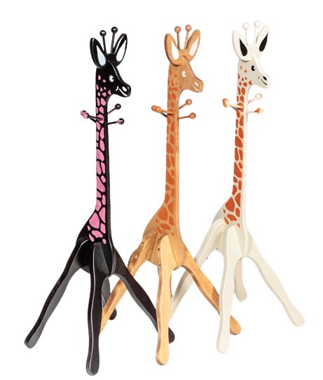 Giraffe Clothes Tree Coat Rack for Kids Handcrafted in the USA