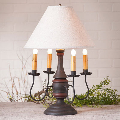 Country LightingJAMESTOWN COLONIAL TABLE LAMP with Ivory Linen Shade - Heavy Distressed Crackle FinisheslamplightSaving Shepherd