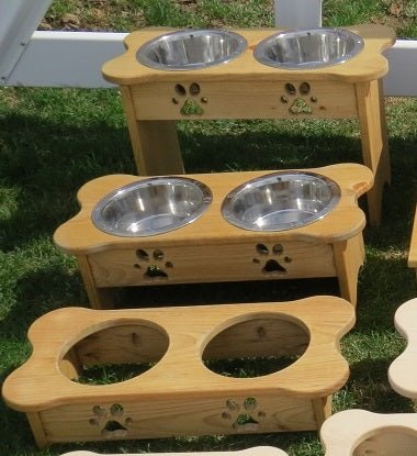 Handcrafted for Pets ELEVATED DOG FEEDER - Unfinished Pine Wood Food & Water  Station – Saving Shepherd